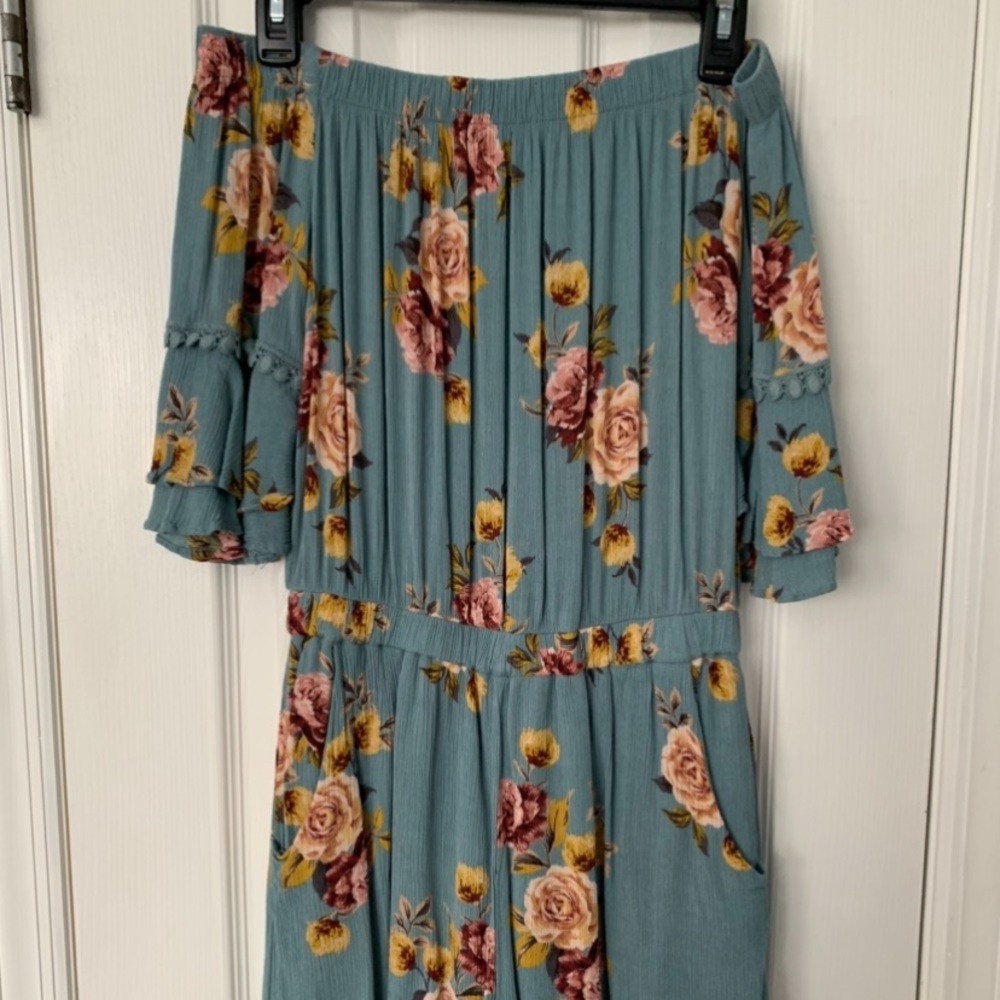 women’s off the shoulder floral romper